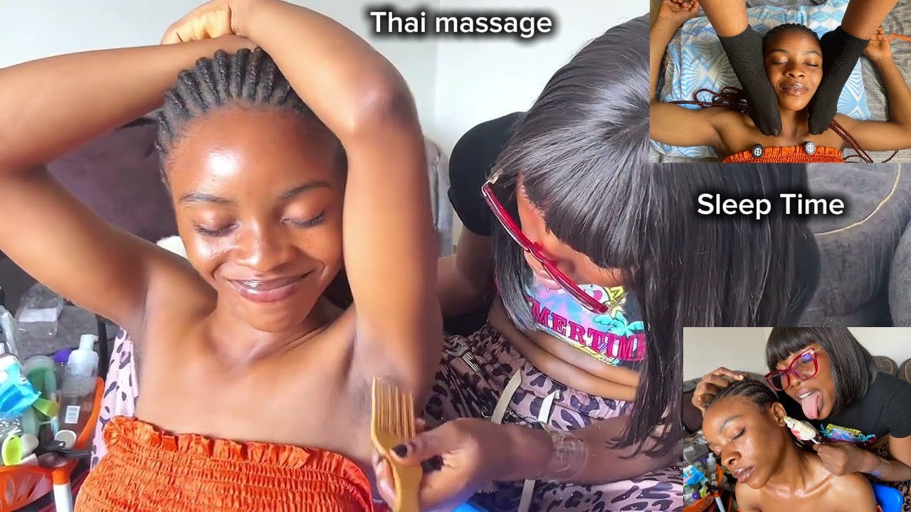 ASMR Japanese Thai MassageDeep EarCleaning, Spit Painting, Head & Shoulder + Feet & Armpit Tickling
