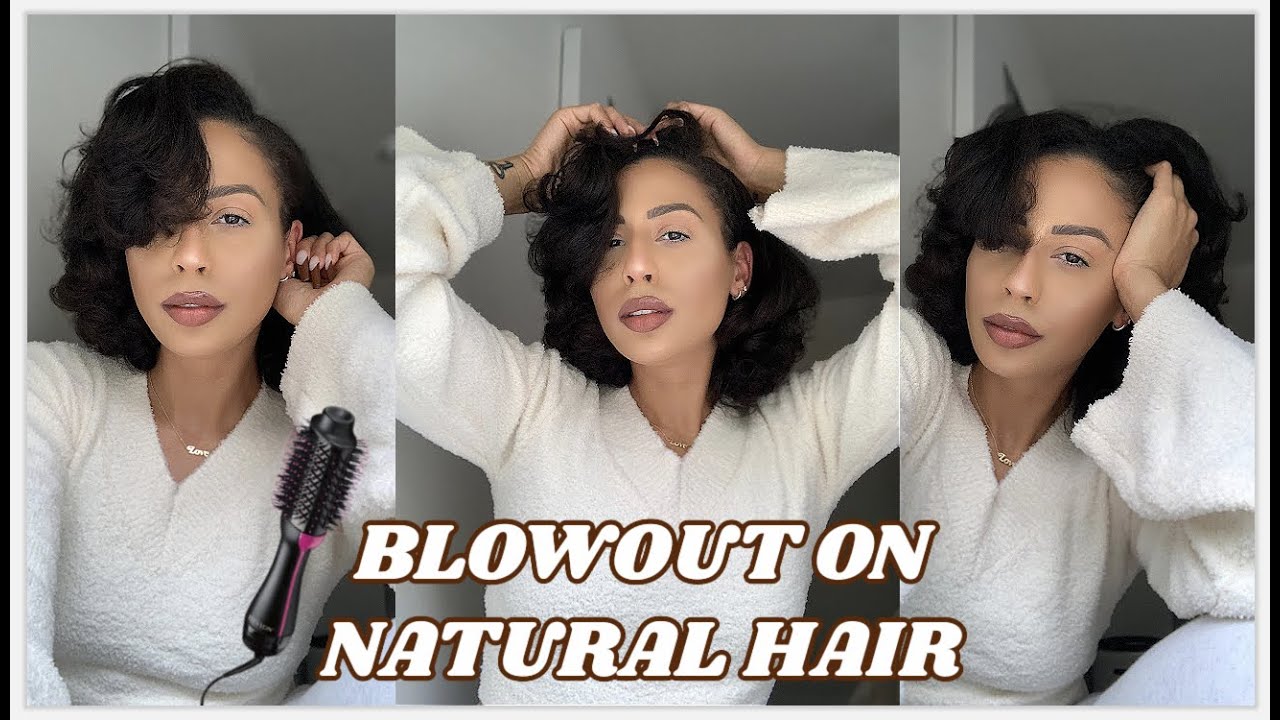 a black girl blowout | Revlon One Step Hair Dryer on 3b,3c natural curly hair