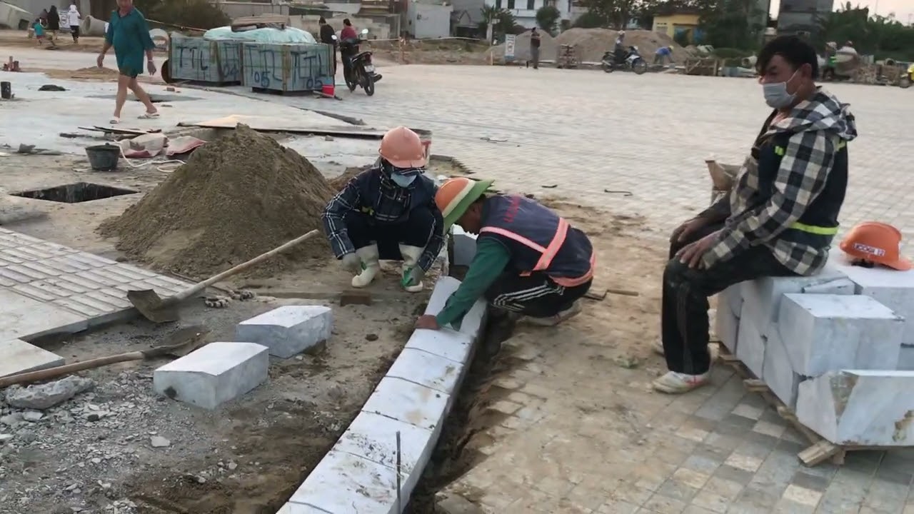 Lắp bó vỉa đá