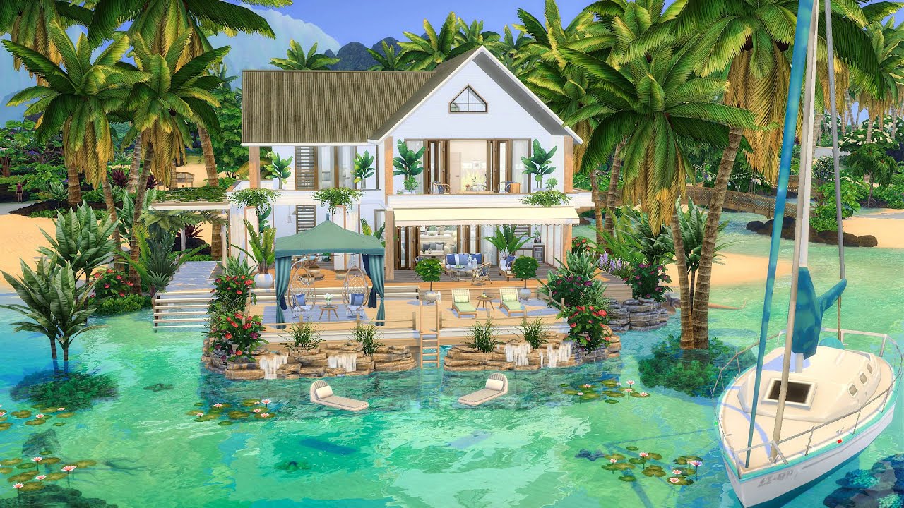 Cozy Coastal Home | No CC | The Sims 4 | Stop Motion