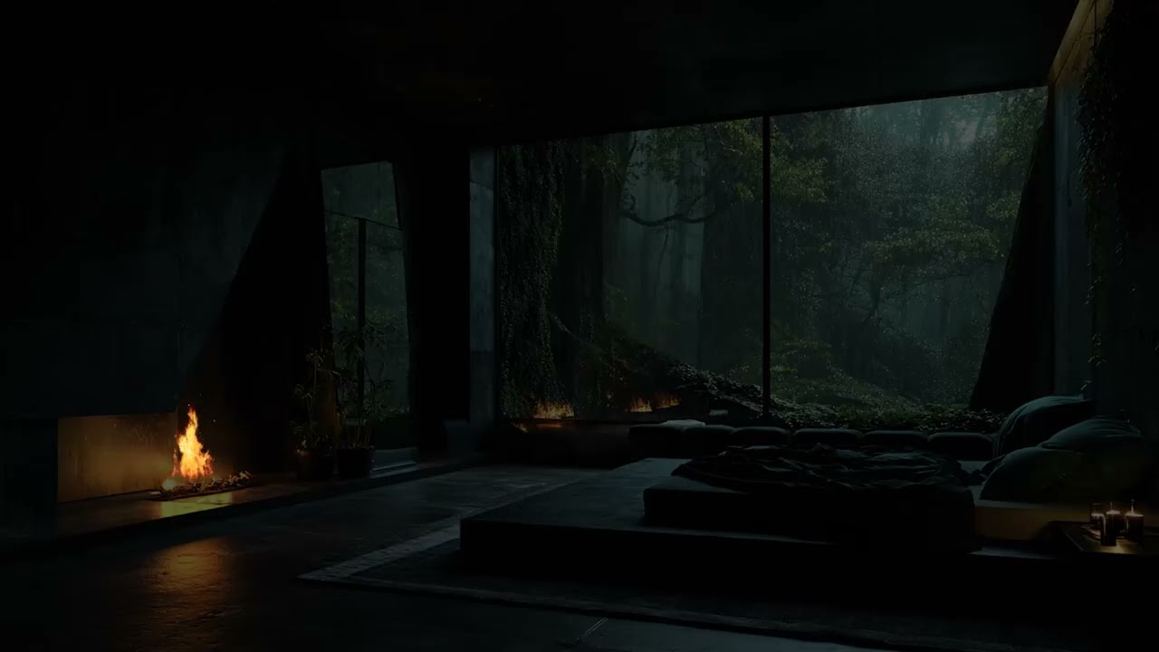 Soothing Fireplace and Rainfall Sounds for Mental Health, Deep Sleep, and Daily Relaxation