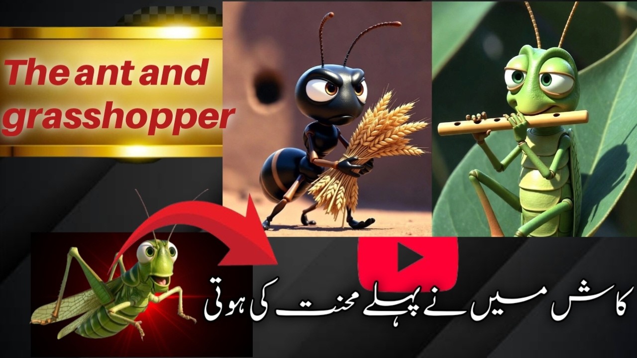 Ant and Grasshopper Story in Urdu | آج محنت کل سکون | Moral Story for Kids #urducartoon #kidsstory