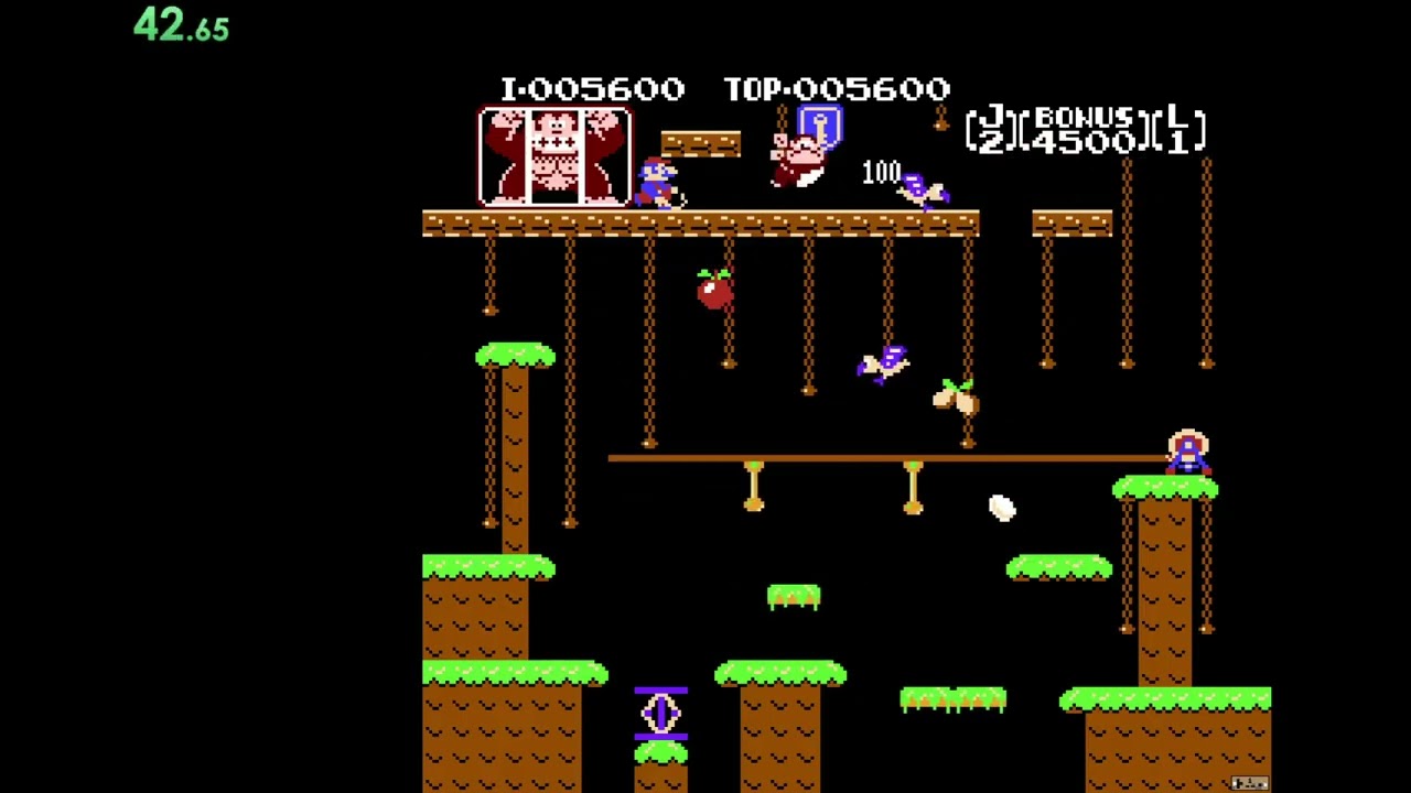 Donkey Kong Jr. (NES) 1 Loop (Game A) speedrun: 1:47