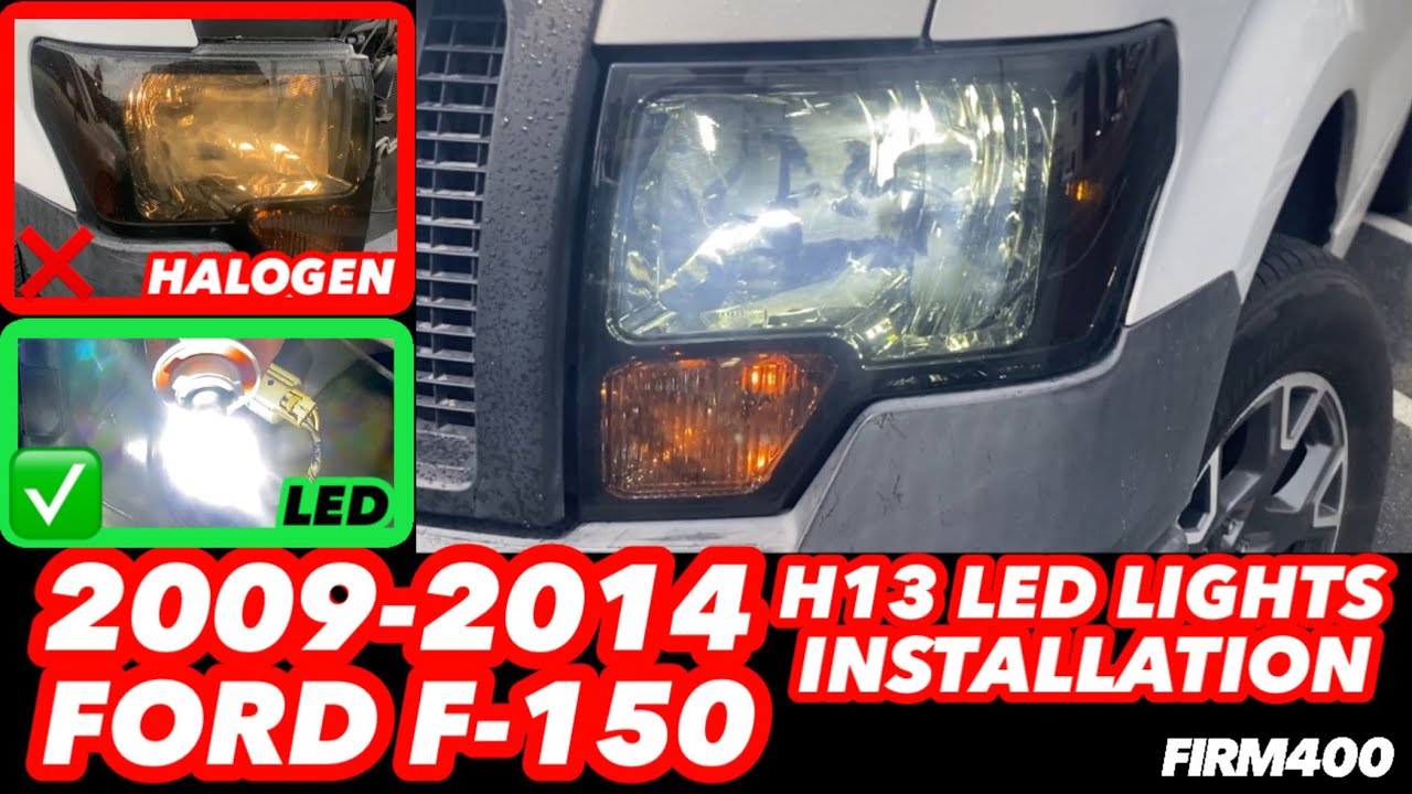 Установка светодиодных фар H13 (ближний и дальний свет) на Ford F150 2009-2014 годов выпуска.