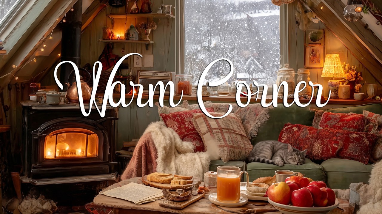 Snowy morning vintage ❄️ oldies playing in another room | relax & cozy winter