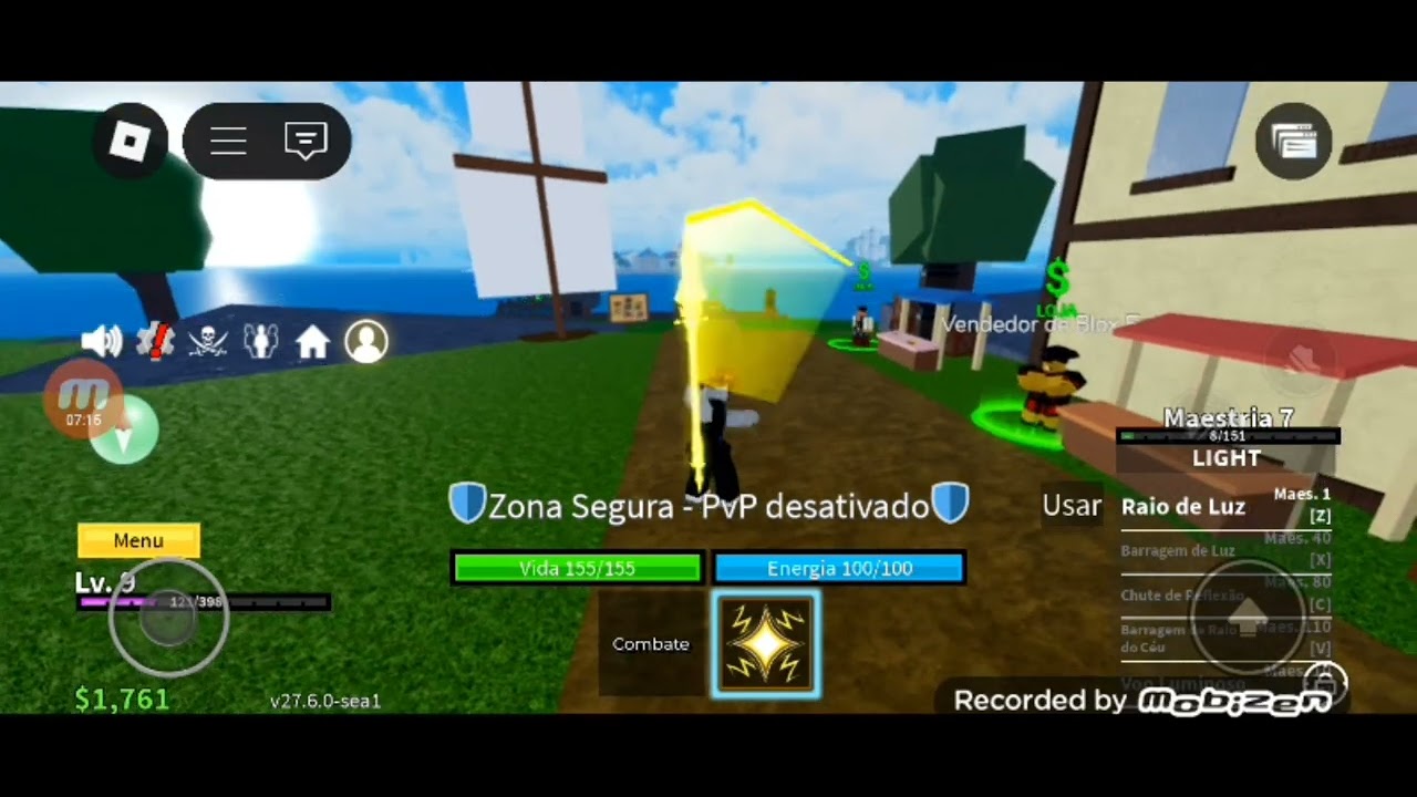Jogando blox fruits