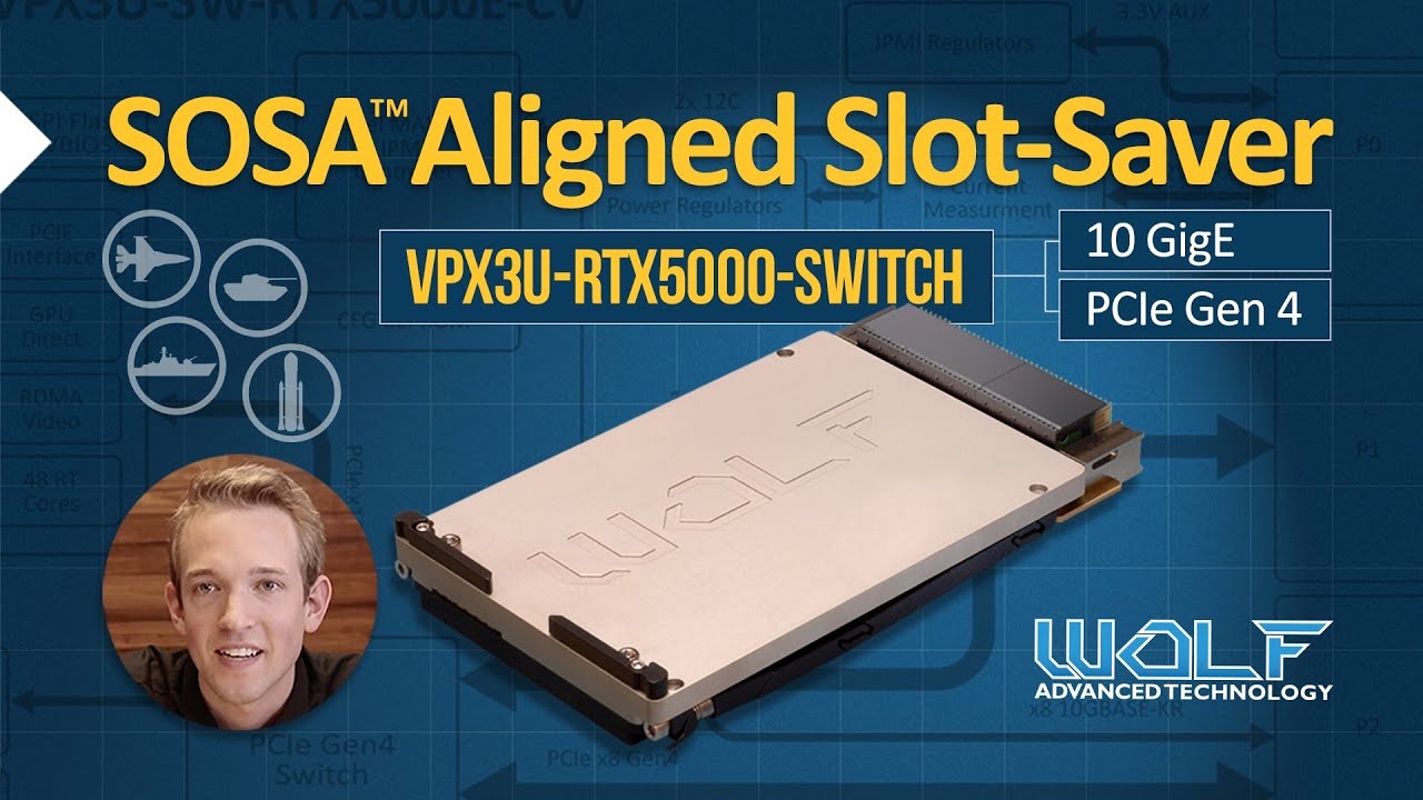 SOSA™ Aligned VPX3U-RTX5000-SWITCH Slot-Saver with 10GigE + PCIe Gen 4 for Military and Aerospace