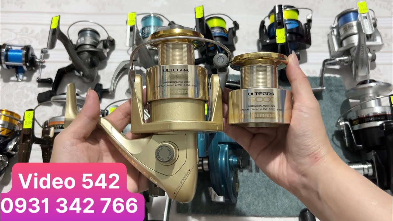 Máy Câu Nhật Bãi Mới Nhất: Máy Shimano Ultegra Có 2 Cối Rất Đẹp, Máy Olympic Tắt Bật Kêu (Video 542)