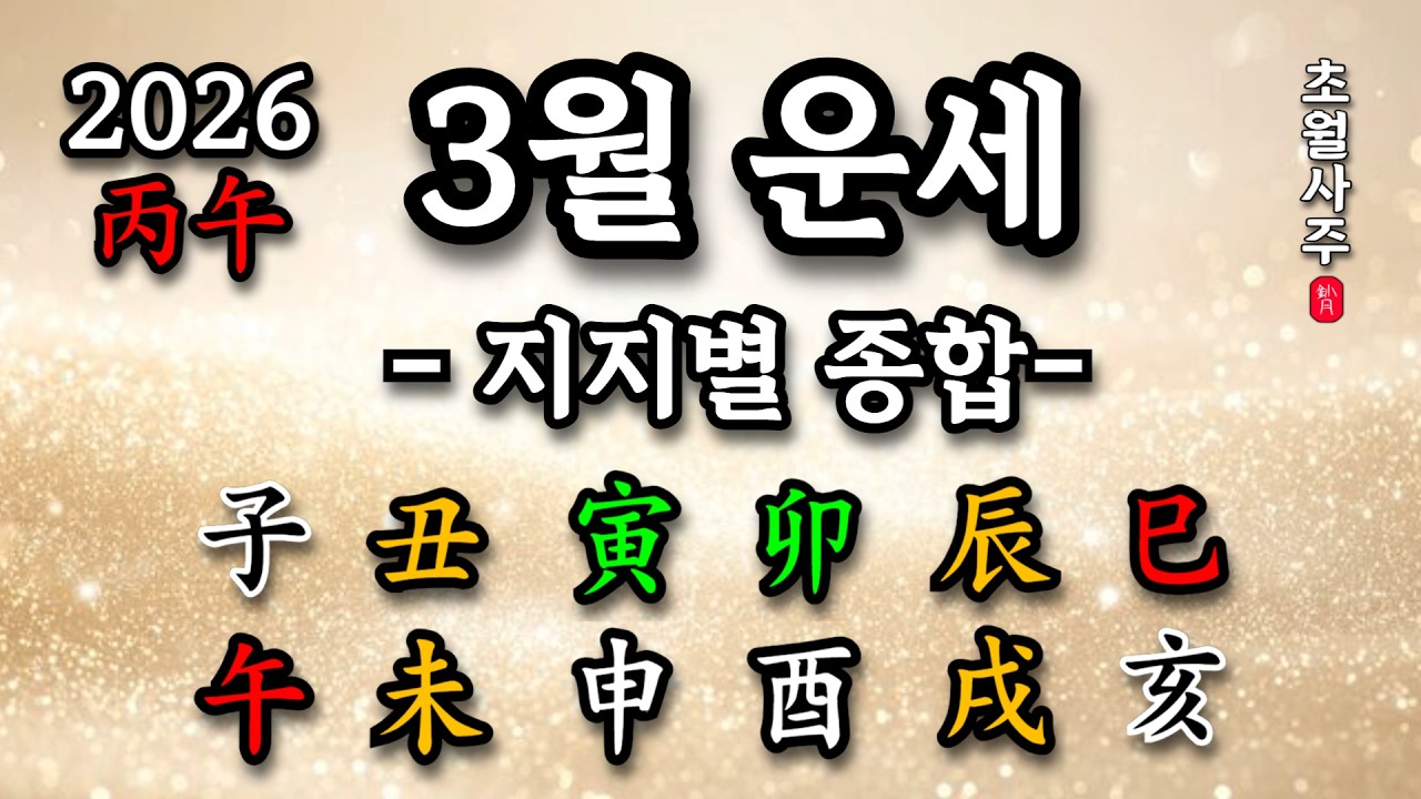 [3월운세] 신묘월 지지별 종합 운세 (子 ~ 亥)