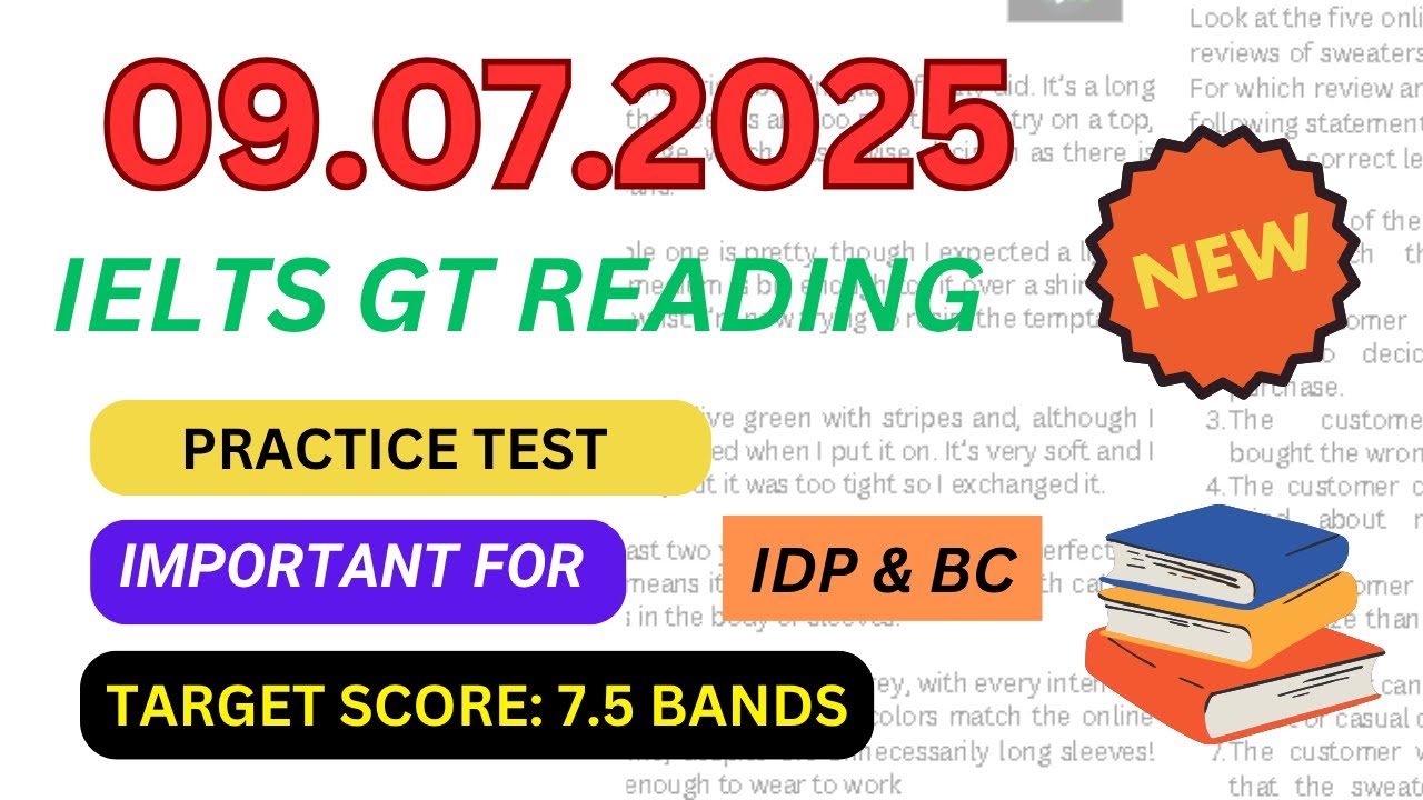 IELTS general training reading practice test with answers | 9 july 2025