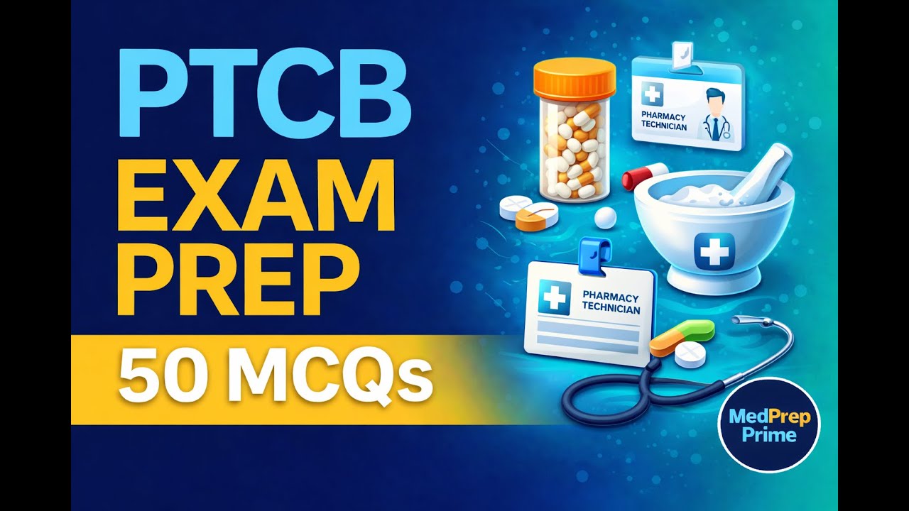 PTCB Practice Questions | 50 CPhT Exam MCQs with Answers (Set 1)