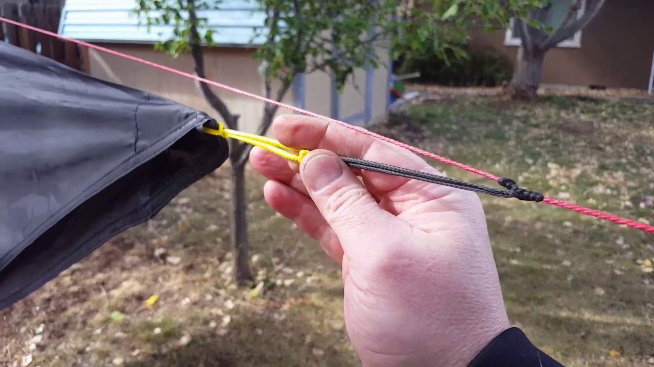 soft link hardware free anchors for tarp and rain-fly shelters
