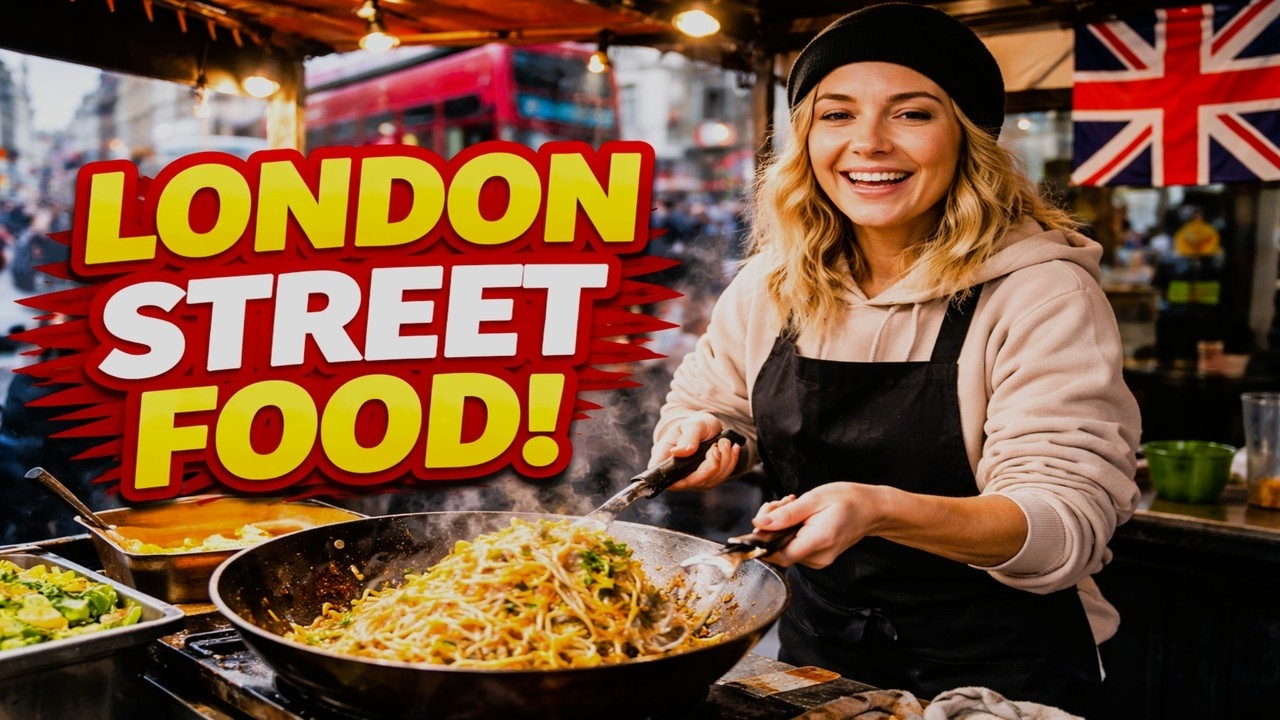 LONDON STREET FOOD , LONDON WALKING TOUR, GREEN MARKET WALKING TOUR, ENGLAND, UK.