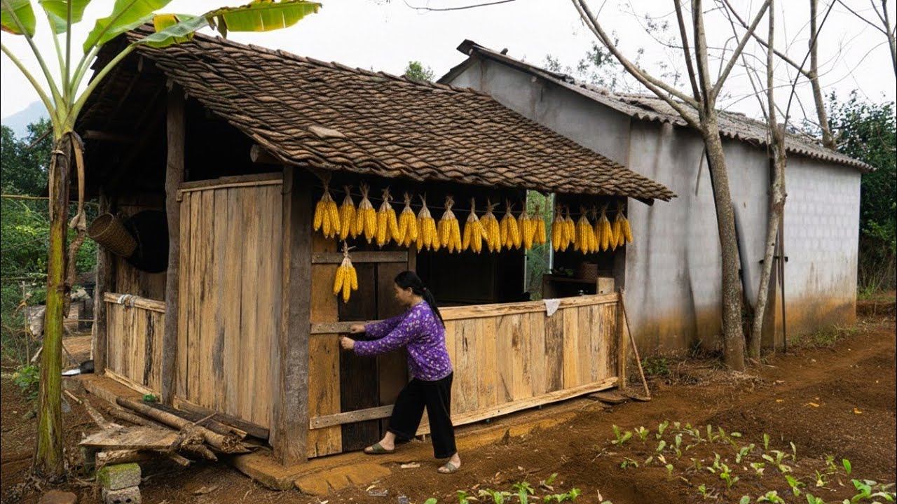 The girl returned to her mother's house. After her mother passed away, she renovated everything.