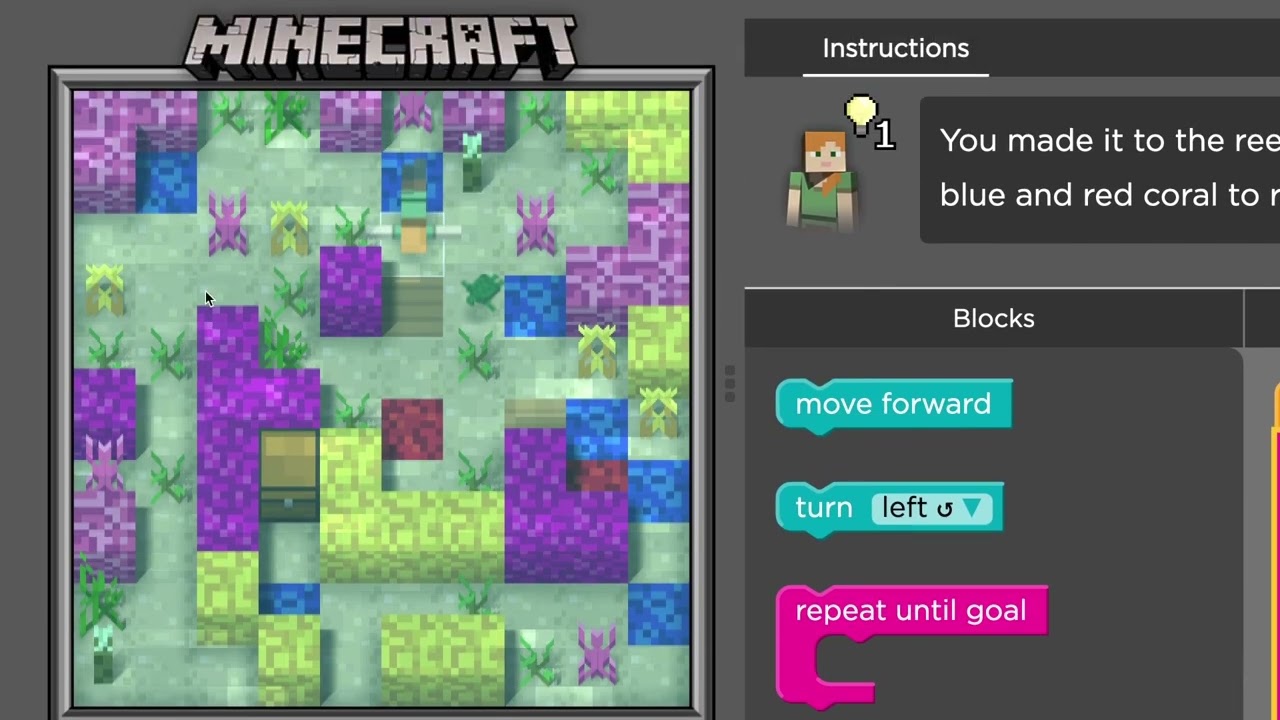code.org | MINECRAFT HOUR OF CODE - MINECRAFT VOYAGE AQUATIC : LEVEL #1 - #12