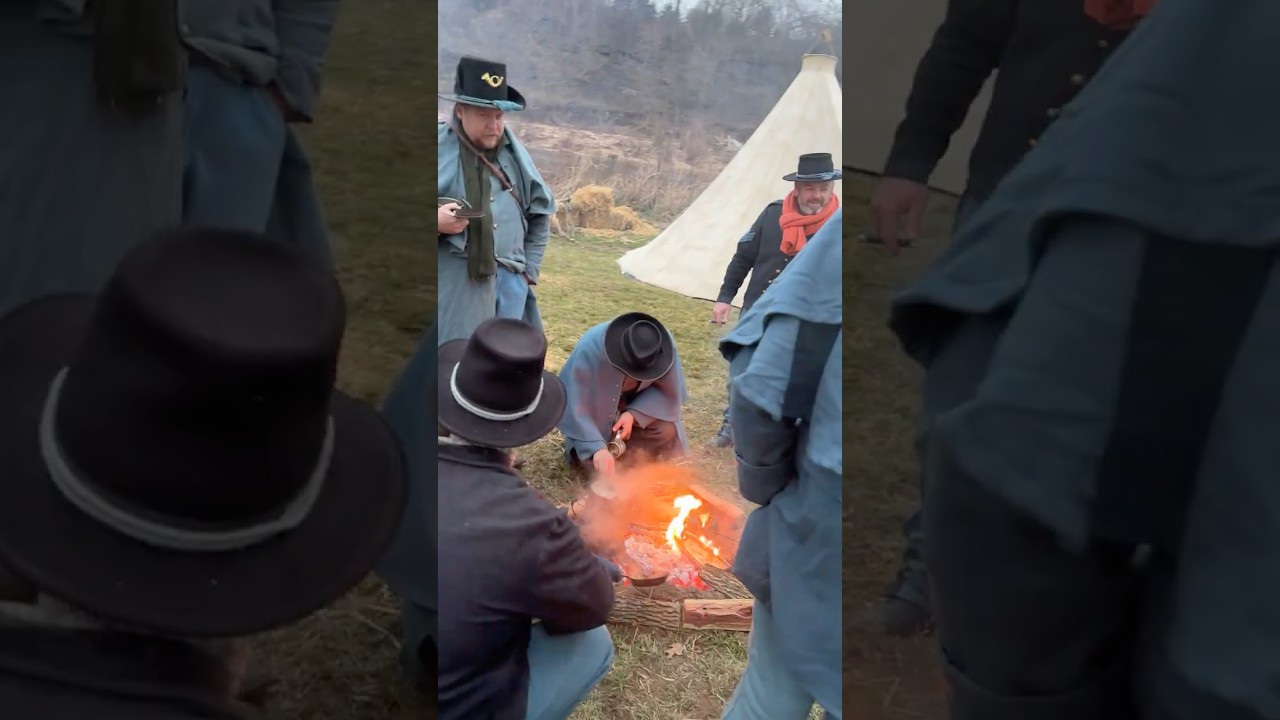 Реконструкция гражданской войны в Пи-Ридже &mdash; лагеря пехоты Союза #civilwarreenactment