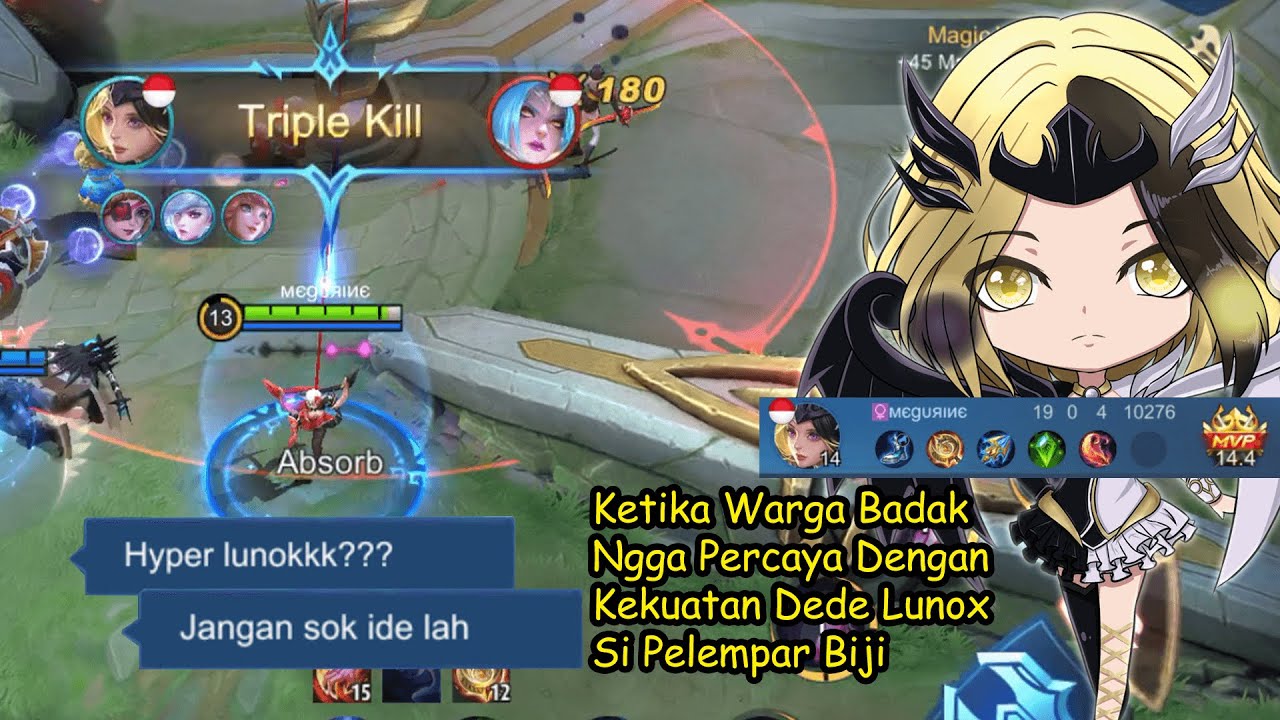 hyper lunox emang gaboleh? digendong mah diem aja, warga epical glory emang beda canda ko :) - MLBB