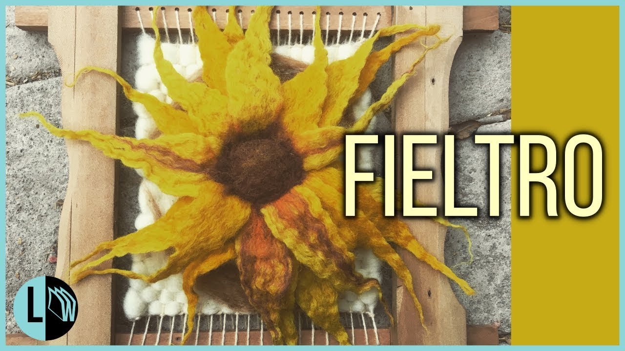 Girasol en FIELTRO Húmedo Amasado Paso a paso Vellón Flor. Felted Flower Tutorial Lana Wolle