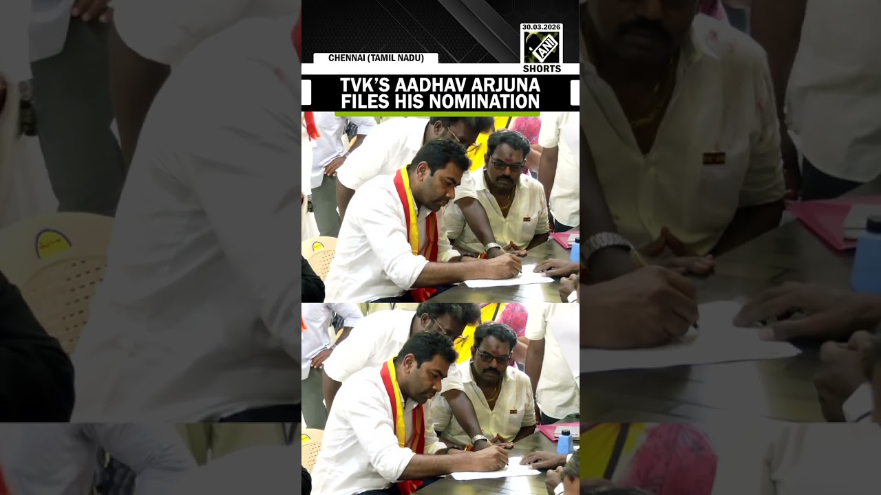 TVK candidate Aadhav Arjuna files his election nomination