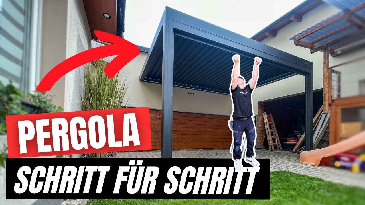 Wie baut man eine Pergola auf unebenem Boden? Pergolux aufbauen🤙🏼