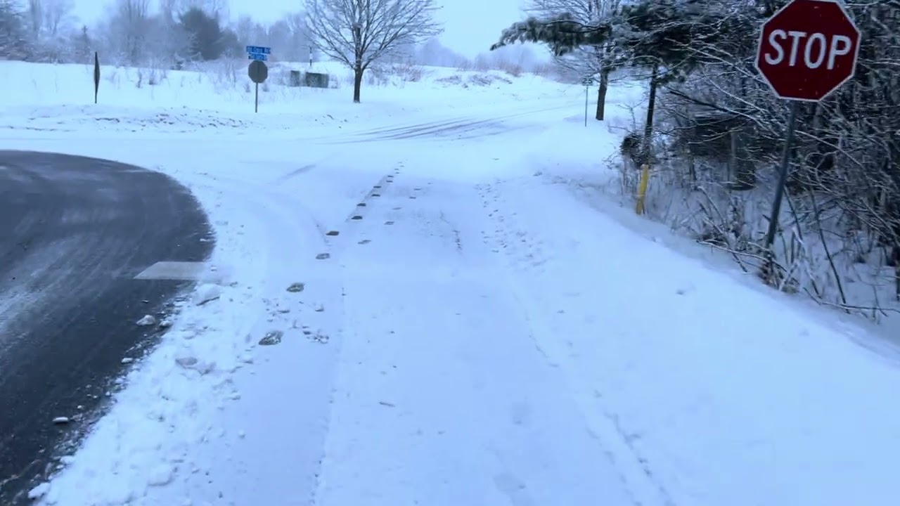 Snow fall - Evening walk in South Burlington, Vermont 