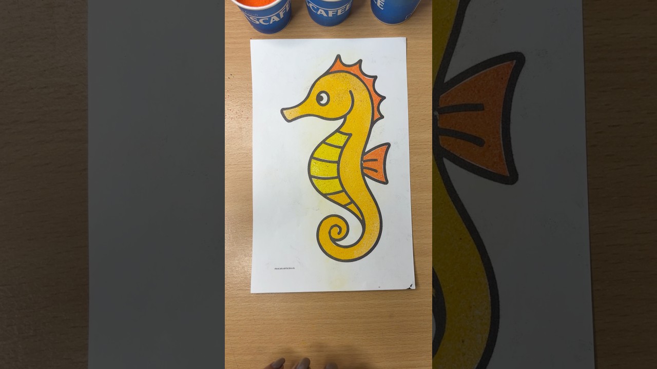 Relaxing & Satisfying Seahorse Sand Art ✨ #shorts
