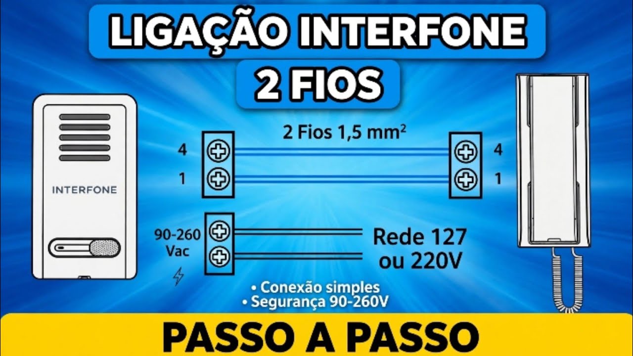 Esquema de ligação de um interfone hdl