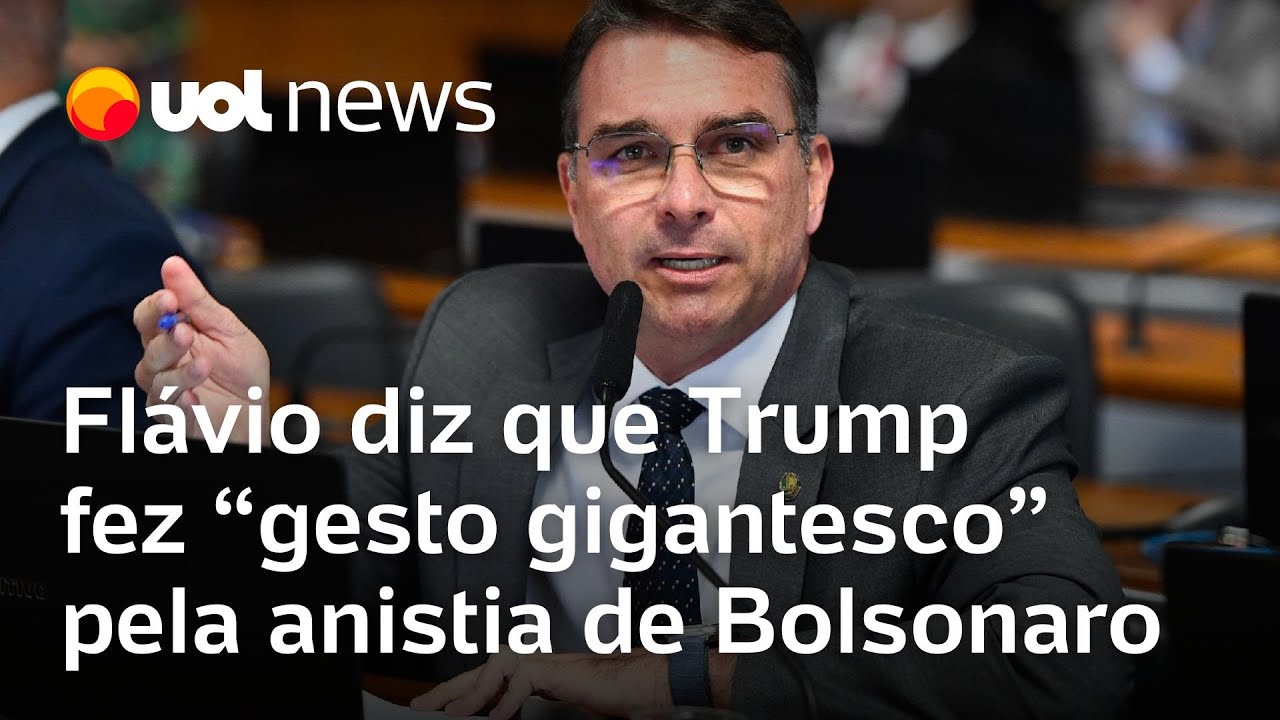 Flávio Bolsonaro fala em 'gesto gigantesco' de Trump pela anistia com retirada de Magnitsky a Moraes