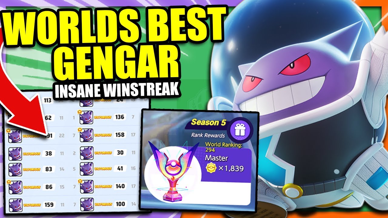 WORLDS BEST GENGAR GOES ON AN INSANE 14 WIN STREAK AT TOP 300 MASTER SOLOQ | Pokemon Unite