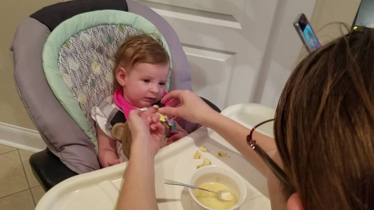 Zoe's first adventure with people food