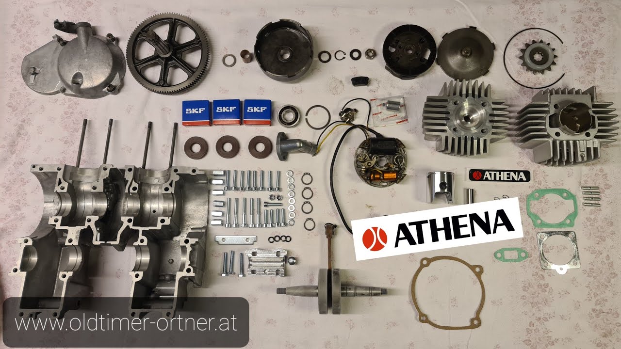 Puch Maxi L Projekt (6)- E50 Motor zusammenbauen, Straßensetup (Athena), neue Lager u. Simmeringe