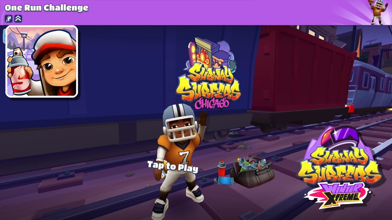 Subway Surfers Winter Xtreme 2026 | One Run Challenge Chicago - E.Z. Touchdown Outfit unlocked!