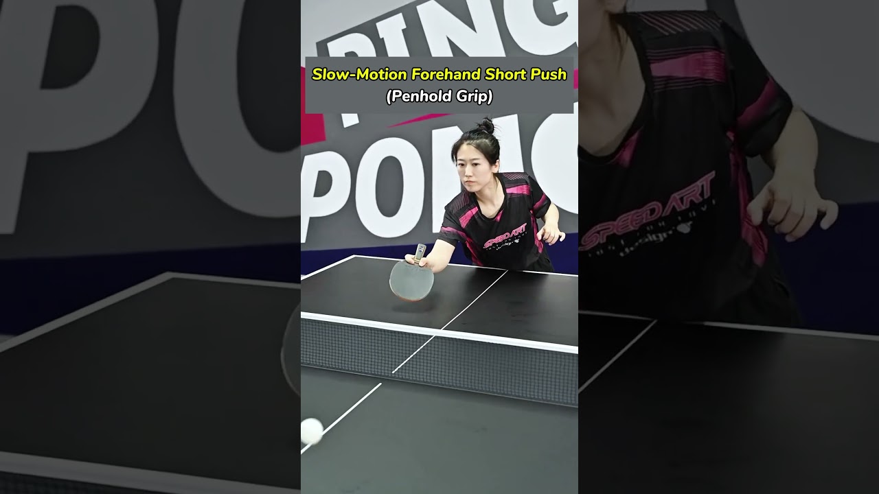 Slow Motion Penhold Forehand Short Push &ndash; Technique Breakdown  #tabletennis #pingpong