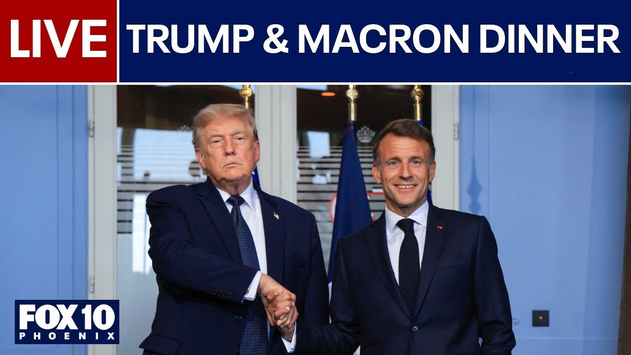 🔴LIVE: President Trump attends a dinner with French President Macron at Palace of Versailles  | F...