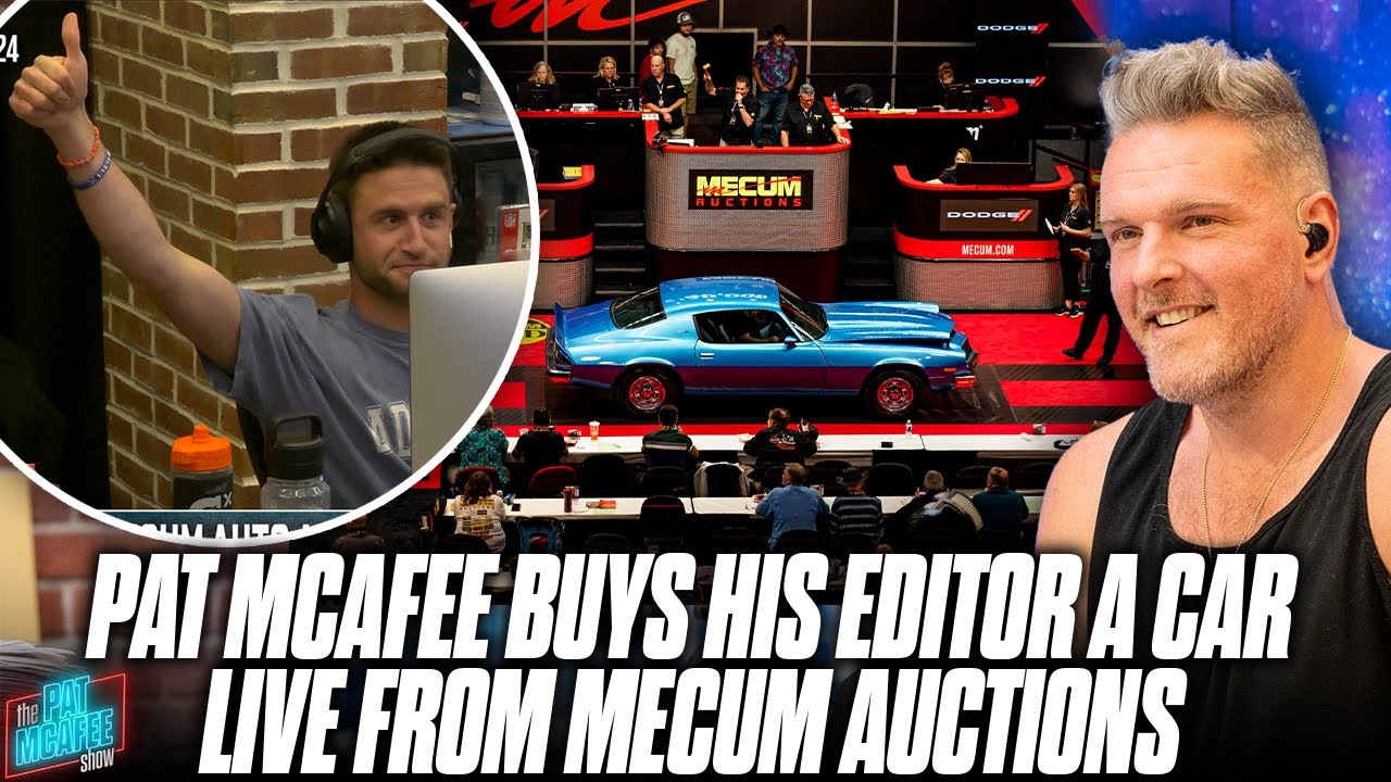Pat McAfee Buys His Editor A Car LIVE on Air From Mecum Auto Auctions