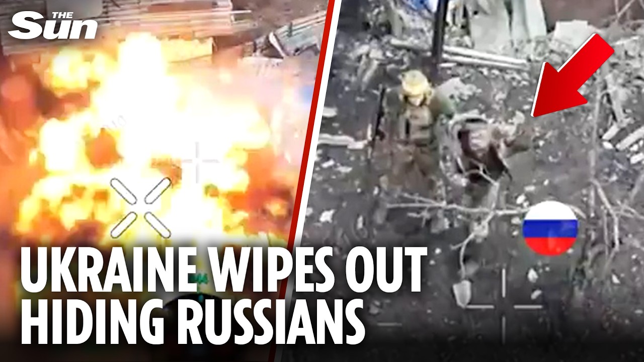 Moment Ukraine troops BLOW UP Russian hideout and capture Putin&rsquo;s soldiers