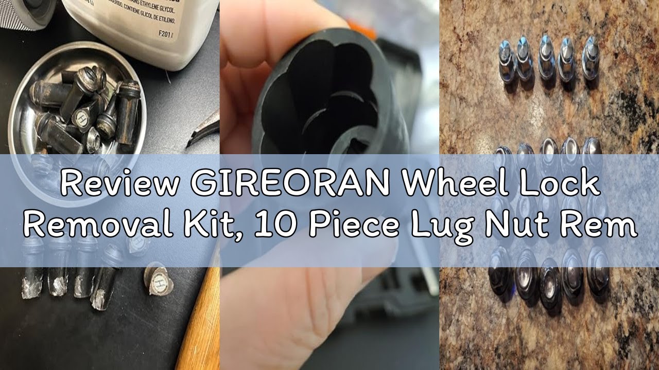 Review GIREORAN Wheel Lock Removal Kit, 10 Piece Lug Nut Remover, 1/2-Inch-Drive Impact Easy Out Bol