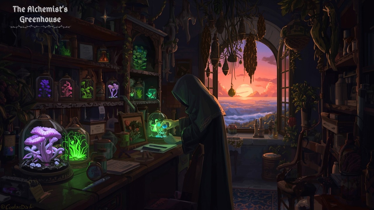 The Alchemist’s Greenhouse | Fantasy Medieval Ambience  | Deep Focus Music