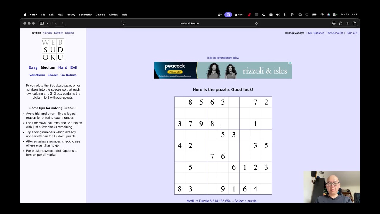Daily Sudoku Challenge 2026-02-21