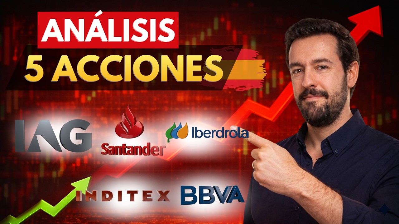 Análisis de acciones: Banco Santander IAG BBVA Inditex e Iberdrola