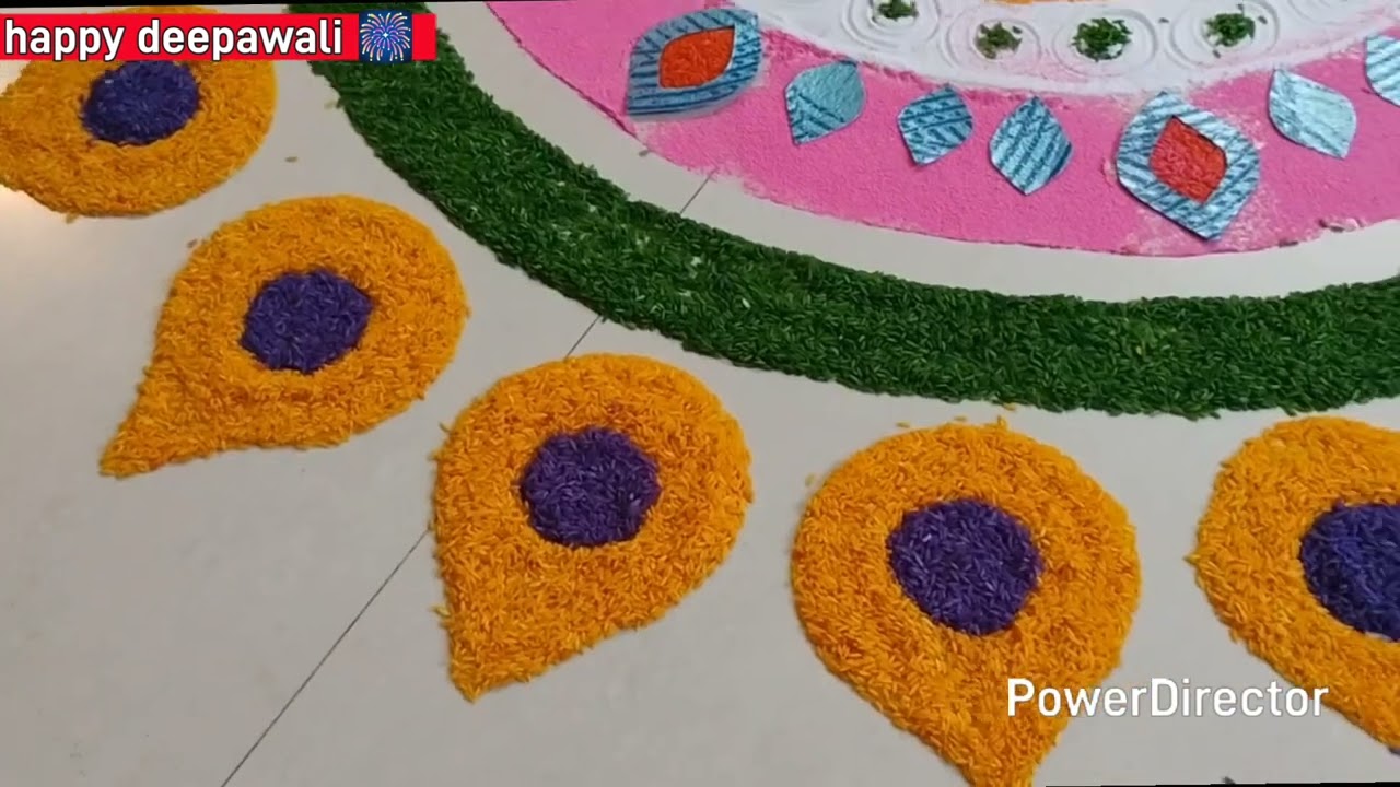 Deepavali special rice rangoli#rangoli #ricerangoli#deepavalirangoli 
