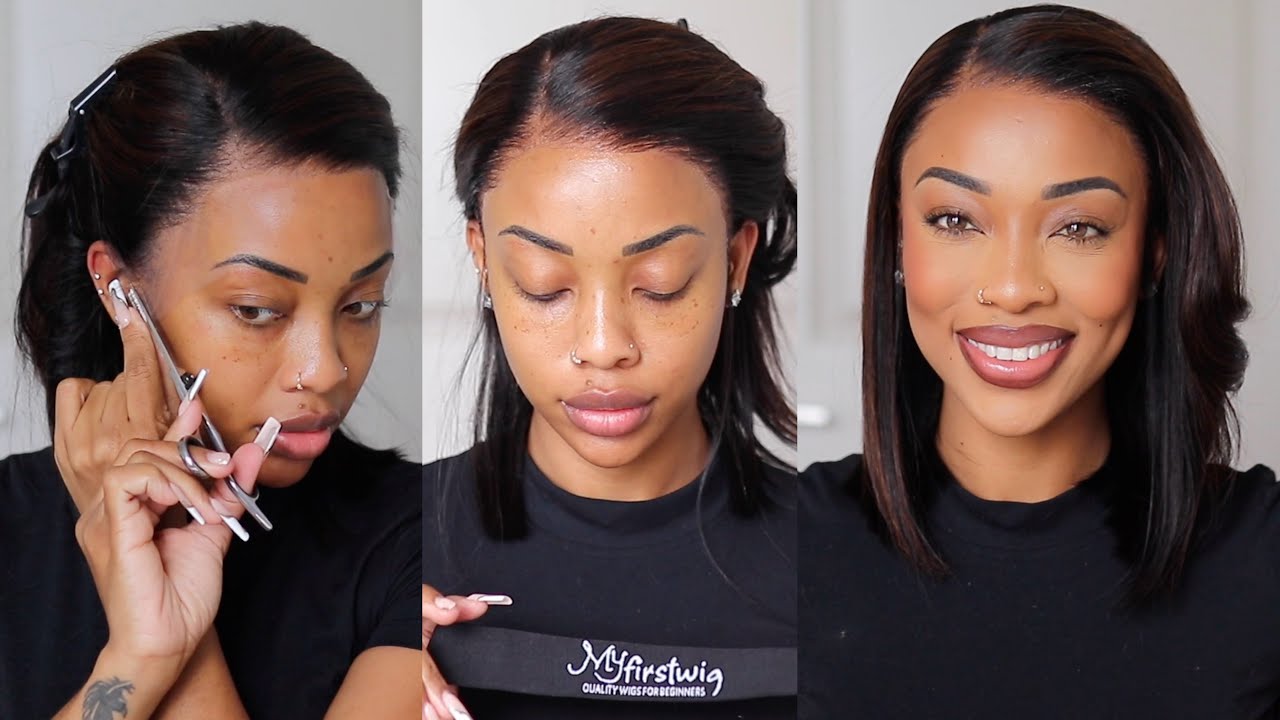 😮No Baby Hair,Come Through Edges! EFFORTLESS GLUELESS Highlight Side Part Bob Install-Ft.Myfirstwig
