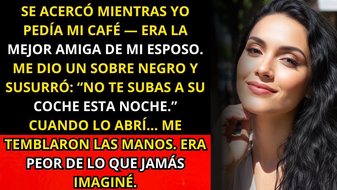 En el café, la amiga de mi esposo me entregó un sobre negro: “no te subas a su coche esta noche”