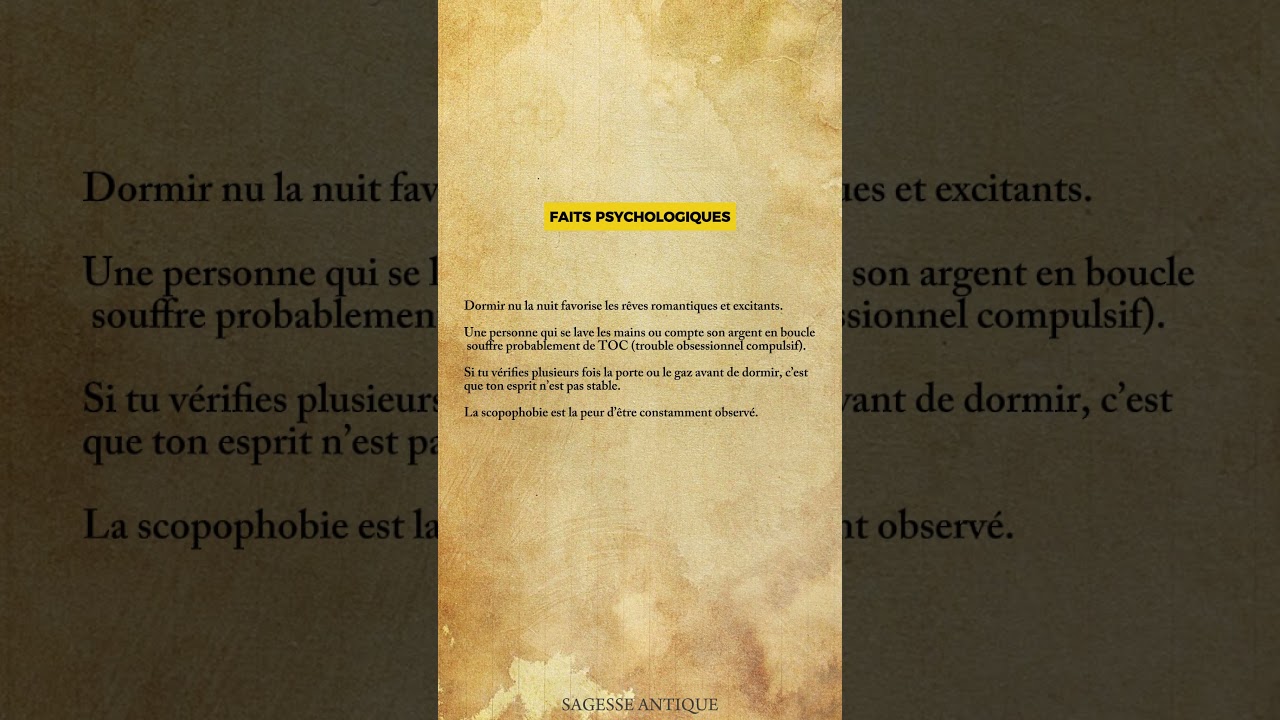 FAITS PSYCHOLOGIQUES