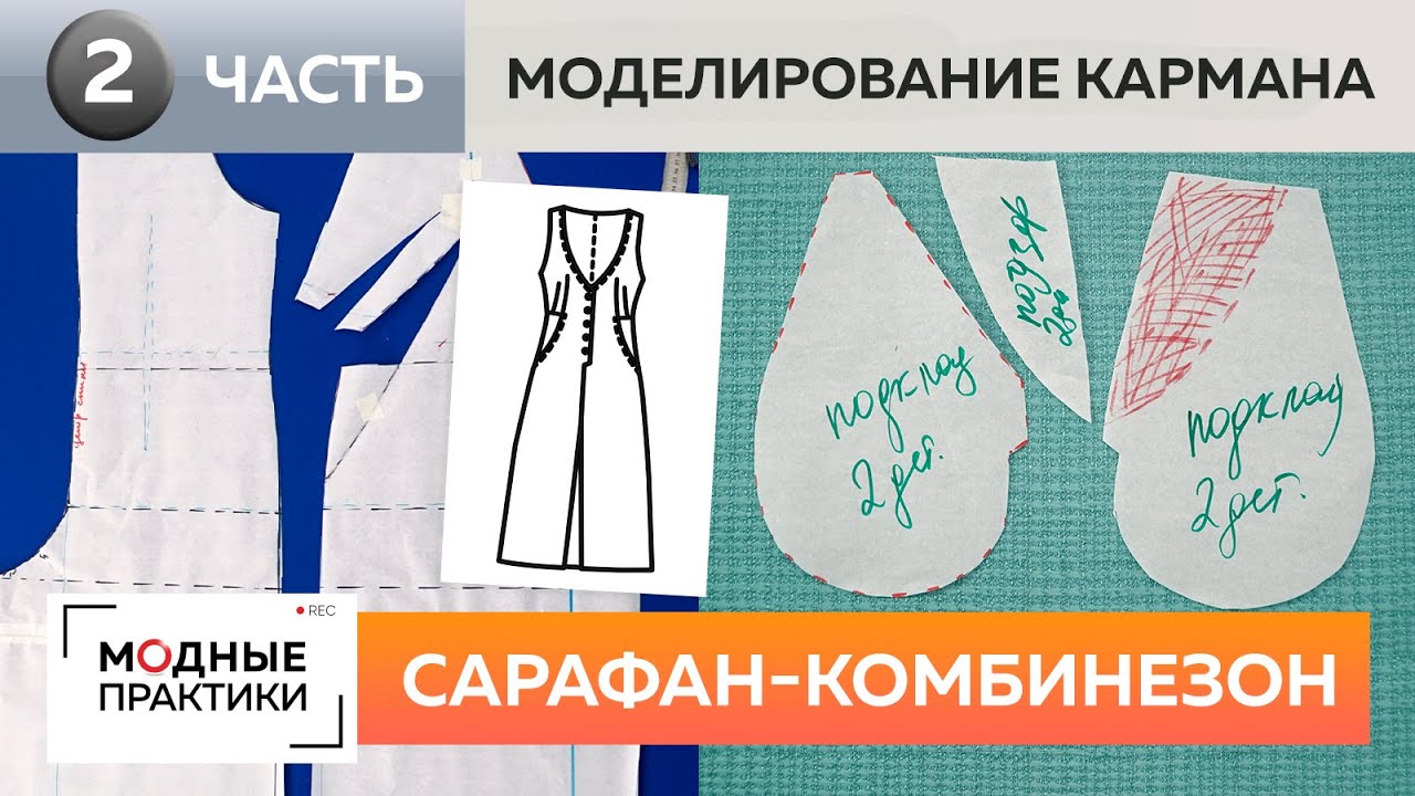 Стильный и теплый комбинезон с кюлотами. Часть 2. Моделирование кармана. Сарафан-комбинезон.
