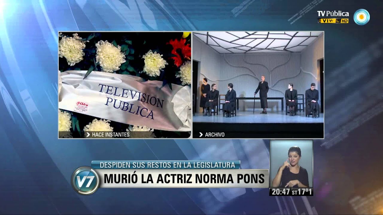 Visi&oacute;n 7 - Muri&oacute; la actriz Norma Pons
