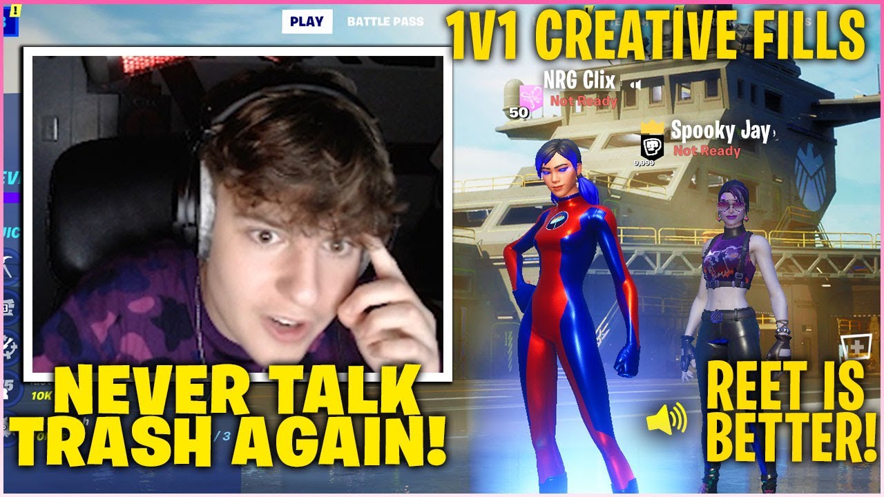 CLIX SHUTS UP COCKY Kid In CREATIVE FILLS Then SURPRISE Him With His FAVOURITE STREAMER! (Fortnite)