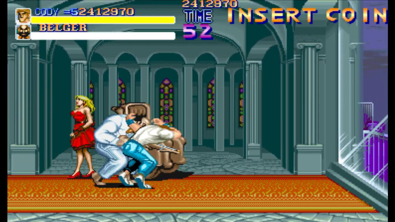 Final Fight (arcade) : Final Boss Belger & Ending (Cody) (Hardest)