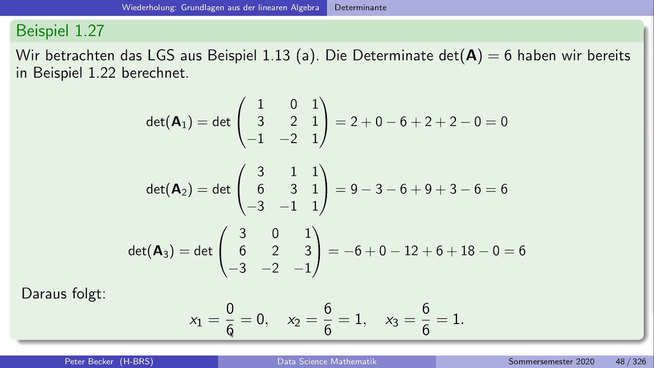 Mathematisch-algorithmische Grundlagen für Data Science