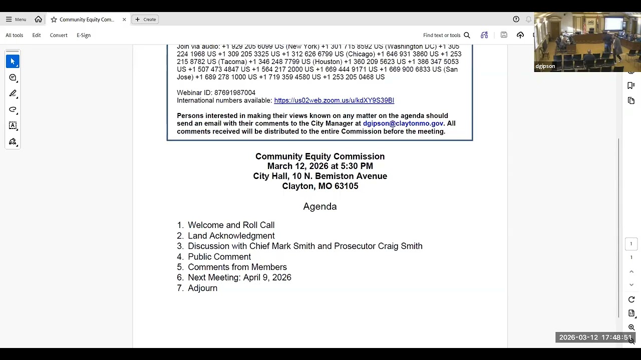 Clayton Equity Commission 03-12-2026